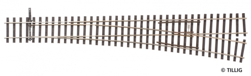 TILLIG 85353 - H0 Weiche rechts, Herzstückwinkel 9°, Länge 284 mm